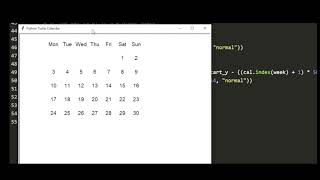 Create a Calendar using Python Turtle