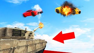 TANKS vs. FLYING CARS TAKEDOWN CHALLENGE! (GTA 5 Funny Moments)