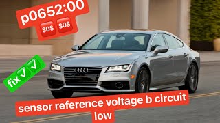 audi a7 2013  p0652 sensor reference voltage B circuit low. #p0652#audi#audia7#kompressor