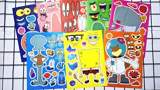 SPONGEBOB 👀 SpongeBob Squarepants Paperdiy Sticker Book 🧽 Spongebob, Patrick \u0026 Squidward 스폰지밥 네모바지