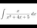 Integral of x/(x^2+4x+5) (substitution)