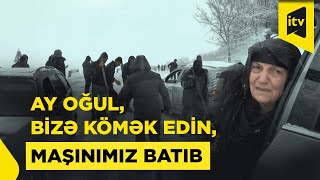 Ağsu dolaylarında 30-dan çox avtomobil yolda qaldı I SƏRNİŞİNLƏR KÖMƏK İSTƏYİR