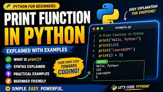 Python Print Function Explained in 5 Minutes 🔥 Beginner Tutorial | LearnAIPY 2026