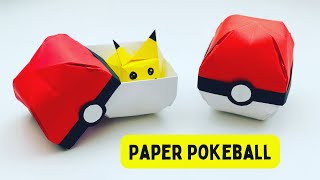 How To Make Easy Paper Pokeball  For Kids / KIDS Craft Ideas / Paper Craft Easy / KIDS crafts