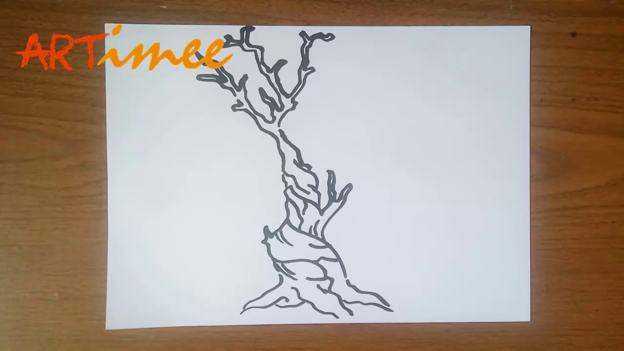 How To Draw A Dead Tree Youtube