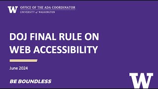 DOJ Final Rule on Web Accessibility