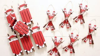 Day 8 | DIY Sled and Ski Ornaments