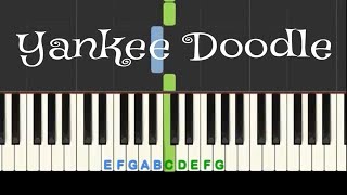 Yankee Doodle play along piano tutorial with free sheet music