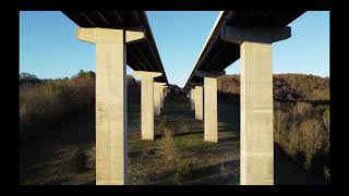 Drone Flight Over Twin Bridges | Aerial View of Stunning Architecture