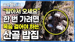 '밥 한 끼 먹으려고 암벽 등반 1시간 반’ 목숨 걸고 간다는 해발 2,900m 절벽 위의 밥집｜페루 여행｜세계테마기행｜#골라듄다큐