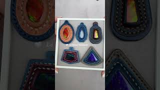 Le bijoux's latest ammolite #ammolite #handmade#leather #pendants #handwork #jewelry #dailyvlog