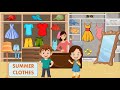 Summer Clothes for kids| Vocabulary with story and flashcards | Summer Fashion