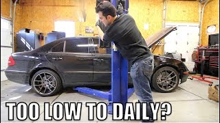 Here’s How Low My Turbo Diesel Mercedes Sits On Coilovers & Why The Engine Won’t Start (I Broke It)