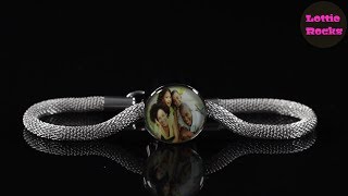 Lottie Rocks Personalized Photo Upload Circle Charm Surgical Steel Bracelet Engraved Jewelry YT