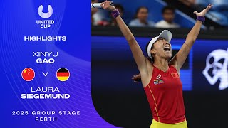 Xinyu Gao v Laura Siegemund Highlights | United Cup 2025 Group E