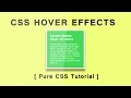 Css Div Hover Effect Tutorial - html5 Css3 Hover Effect - Pure CSS Tutorials