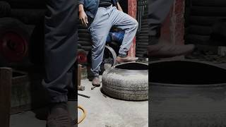 Tubeless tyre change#tubeless#tyre#car#automobile#viralshort#ytshorts#rajutyreripiarig120