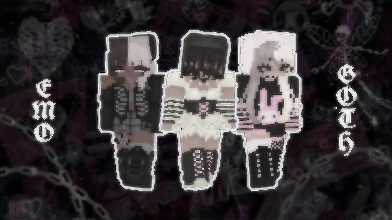 Emo/grunge/goth Aesthetic Minecraft Skins | W/ Links In Desc 🕸️🕷️ - YouTube