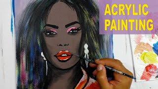 Black Goddess Art | Painting Tutorial | Acrylic Paint
