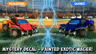 ANOTHER INSANE MYSTERY UNIVERSAL DECAL 1v1 ROCKET LEAGUE WAGER! | pickapixel vs Quemzi