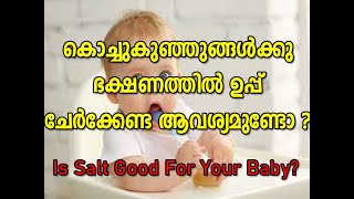 #IsSaltGoodForYourBaby  #Malayalam കൊച്ചുകുഞ്ഞുങ്ങൾക്കു ഭക്ഷണത്തിൽ ഉപ്പ് ചേർക്കേണ്ട ആവശ്യമുണ്ടോ ?