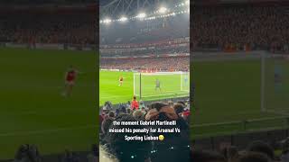 the moment Gabriel Martinelli missed the penalty for Arsenal Vs Sporting Lisbon! #martinelli