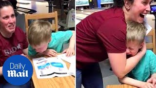 Boy bursts into tears when he's given Monster Jam tickets – Daily Mail