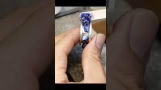 ラピスラズリとシルバーの指輪の作り方！How to make lapis lazuli and silver ring！#shorts