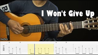 I Won't Give Up - Jason Mraz - Fingesrtyle Guitar Tutorial TAB