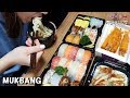 리얼먹방:) 모듬초밥🍣 & 우동 호로록 (ft.새우튀김🍤,빵또아)ㅣSushiㅣREAL SOUNDㅣASMR MUKBANGㅣEATING SHOWㅣ