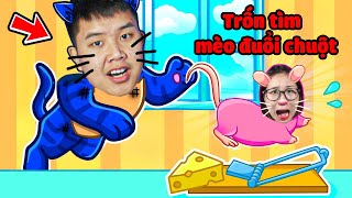 Trốn tìm Mèo Đói với Chuột Tí Hon đuổi bắt đặt bẫy xem ai thắng, bqThanh Là Mèo Đuổi Cắn Ốc Khóc Nhè
