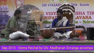 SrividyashreeshaSrigalaChathurmasya@Sriranga-VeenaRecitalByChi.Madhavan-01Sep2019-Day34