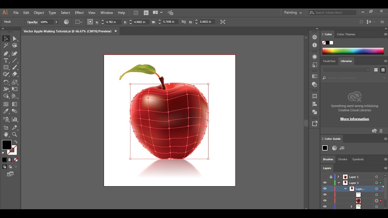 Adobe Illustrator Tutorial Using The Mesh Tool Creating An Apple