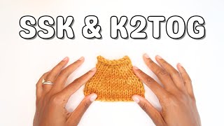 SSK & K2TOG | Left & Right Leaning Decreases | Beginner Knitting Tutorial