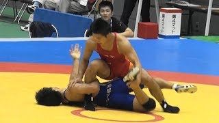 【インターハイ】レスリング男子66kg級 準決勝：梅林太朗 vs. 基山仁太郎