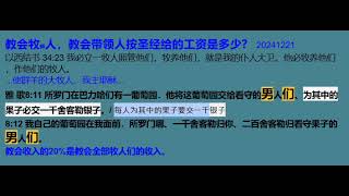 20241221 教会牧人按圣经给的工资是多少？