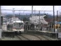 桜の岩峅寺駅立山線スライド