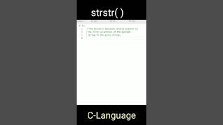 using strstr function in C-Language