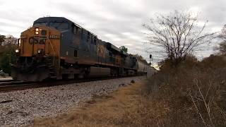 CSX F 762 29 local mixed freight by the NE Cross Hill ES44DCs lead 11 29 19