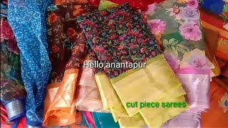 organza cut piece sarees designs/cut piece sarees/రెండు ముక్కల చీరలు/organza sarees@Anantapurtomatomarketrates