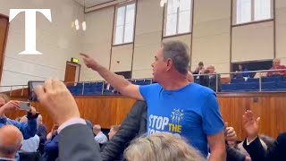 Anti-Brexit campaigner thrown out of Tory conference following expletive rant