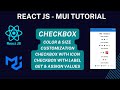 MUI Checkbox in React JS  with color size customization | React JS - MUI Tutorial