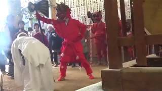 下黒川花祭2018朝鬼（出から引つ込みまで、伴鬼なし）