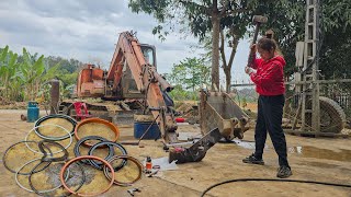 How will the genius girl replace the excavator's cylinder seal ?