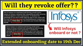 Infosys extended onboarding date | Will Infosys onboard or not ? | infosys off campus drive