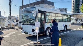 鹿児島空港行き　国分駅　到着〜ドア開閉〜発車　鹿児島200か73  鹿児島交通