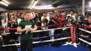 Canelo Alvarez showing fast hands and power for Amir Khan - Canelo vs. Khan video