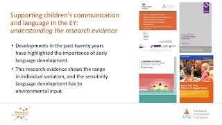 Supporting children's communication in the early years