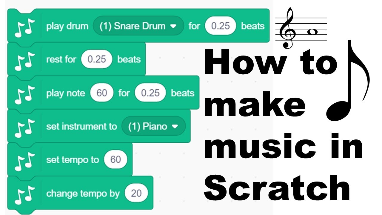 How To Make Music In Scratch Including Famous Piano Songs Youtube