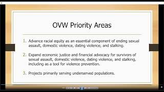 OVW 2023 Transitional Housing Program Pre Application Information Program